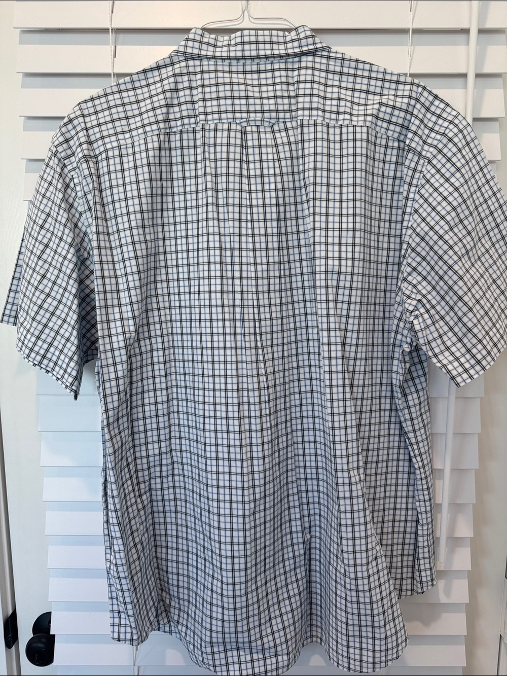 Nautica Men’s XXL Button Down Blue Plaid 100% Cotton Short Sleeve Dress Shirt - Picture 13 of 14